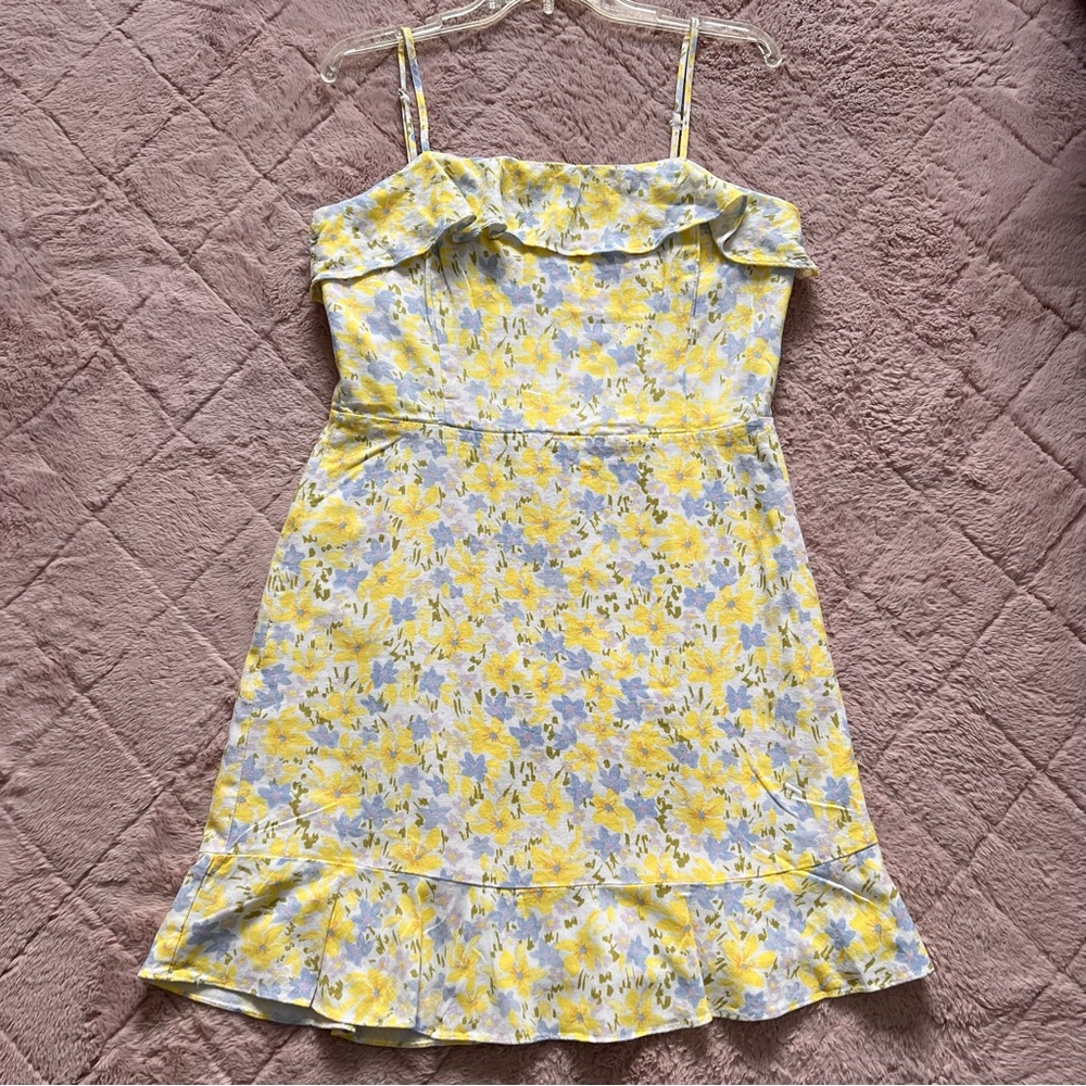 GB Gianni Bini Ruffled Floral Dress Cottage Preppy Coquette Summer Beach Size XL